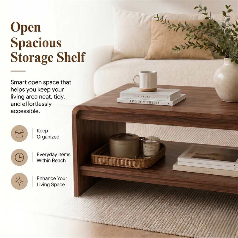 NPD Furniture Delmare Coffee Table in Walnut