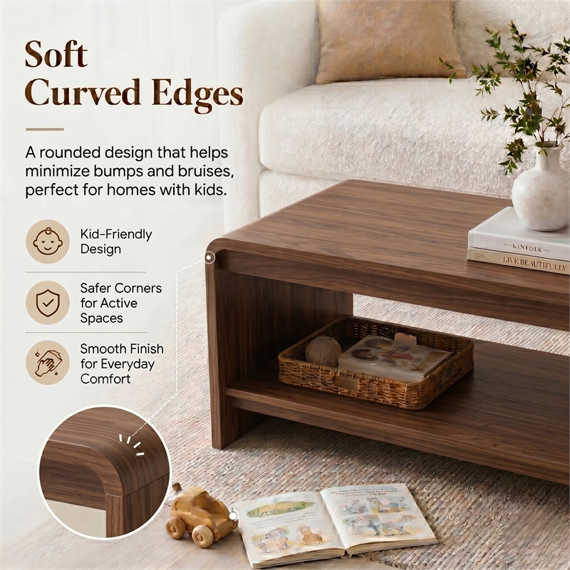 NPD Furniture Delmare Coffee Table in Walnut