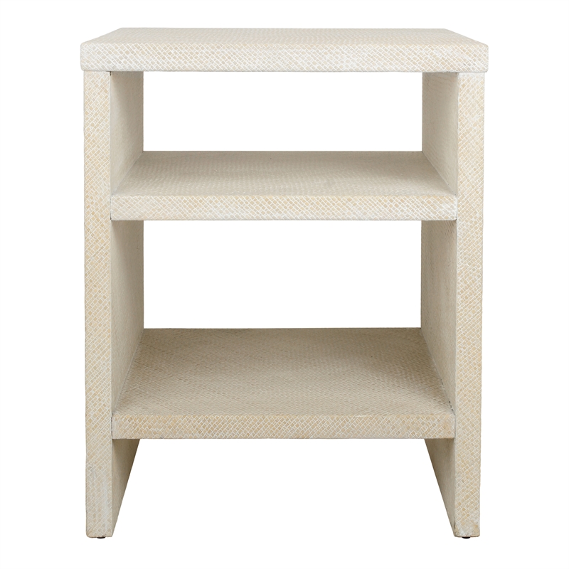 NPD Furniture Layne Nightstand/Side Table in Whitewash