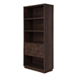 NPD Furniture Dreighton KD Bookcase 2 Drawers in Coffee Brown