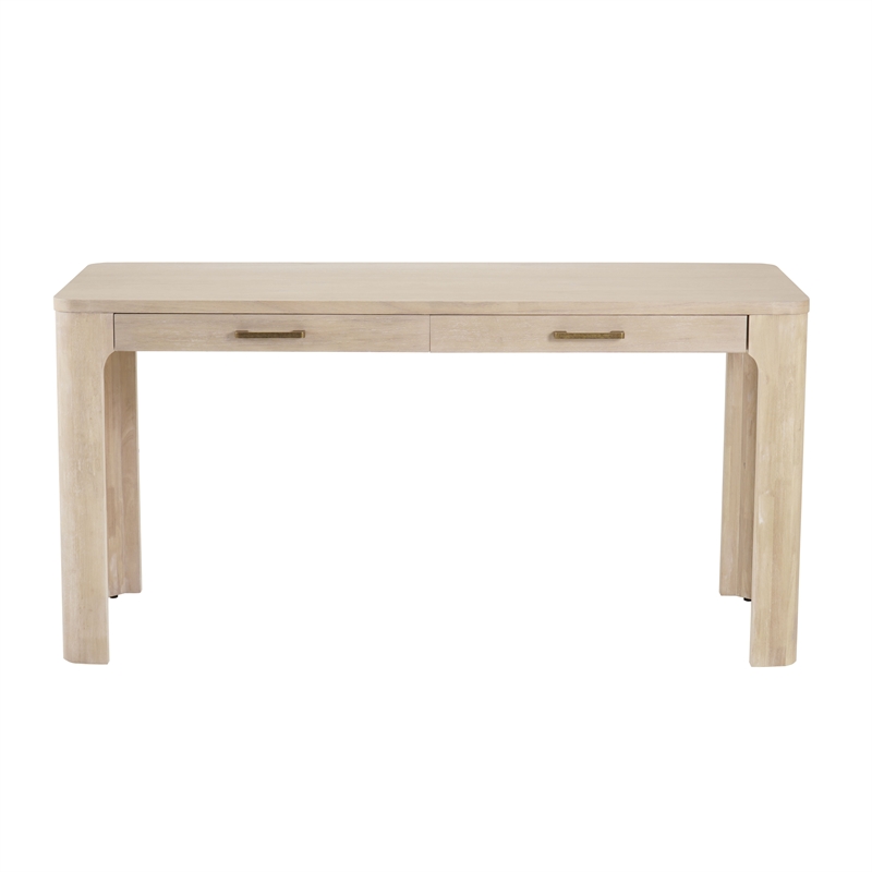 NPD Furniture Trevin KD Desk 2 Drawers in Weathered Sand