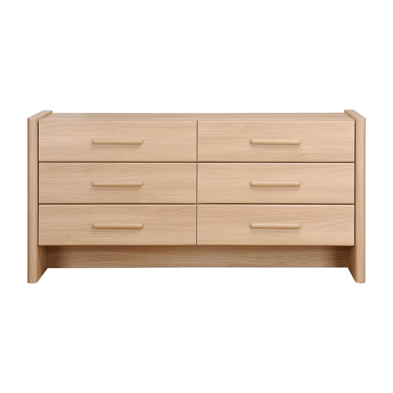 NPD Furniture Fortville KD Dresser 6 Drawers in Light Oak