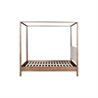 NPD Furniture Bloomfield KD Queen Canopy Bed Set in Dark Walnut