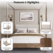 NPD Furniture Bloomfield KD Queen Canopy Bed Set in Dark Walnut