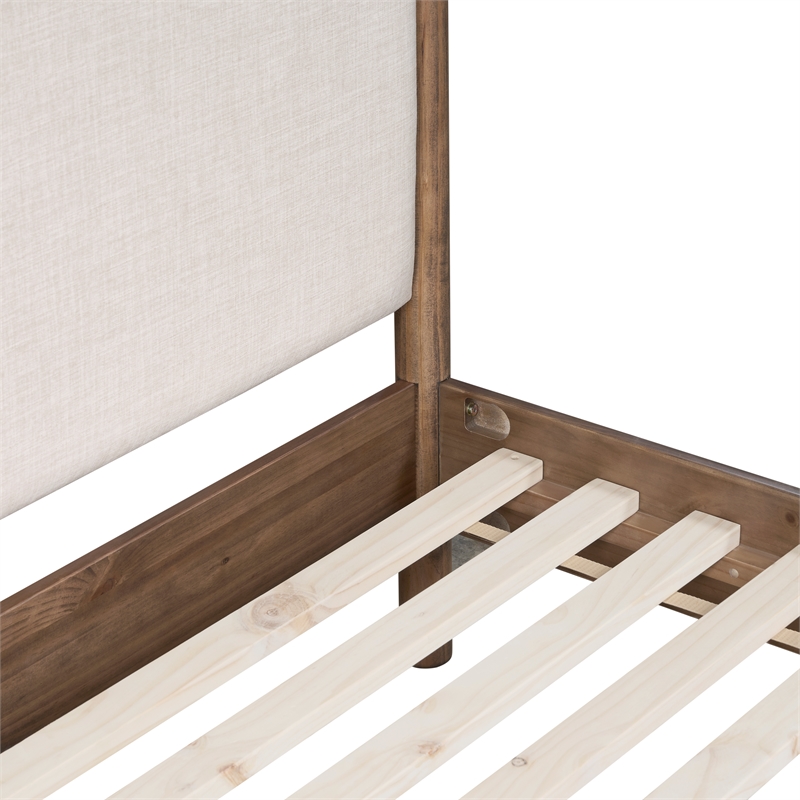 NPD Furniture Bloomfield KD Queen Canopy Bed Set in Dark Walnut