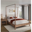 NPD Furniture Bloomfield KD Queen Canopy Bed Set in Dark Walnut