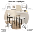 NPD Furniture Verna Boucle Counter Stool Black Frame in Palladian Beige