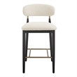NPD Furniture Verna Boucle Counter Stool Black Frame in Palladian Beige