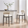 NPD Furniture Verna Boucle Counter Stool Black Frame in Palladian Beige