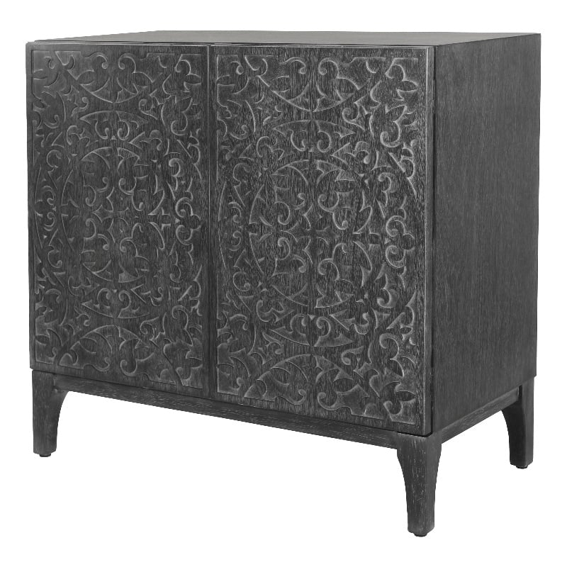 NPD Furniture Margie KD Cabinet 2 Doors in Brushstroke Black