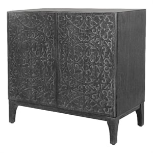 NPD Furniture Margie KD Cabinet 2 Doors in Brushstroke Black