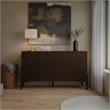 New Pacific Direct Baylor KD Sideboard 4 Doors in Dark Brown