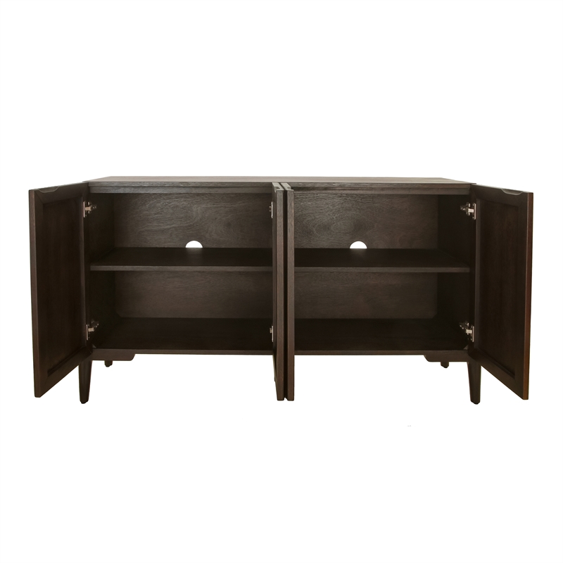 New Pacific Direct Baylor KD Sideboard 4 Doors in Dark Brown