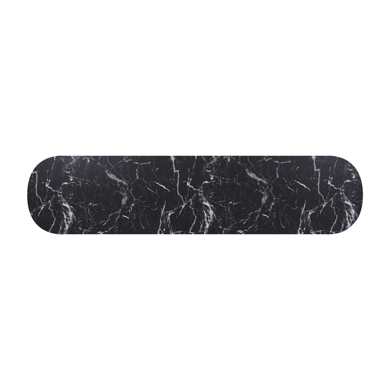 NPD Furniture Baron KD Sideboard 4 Doors in Midnight Marble/Coffee Brown