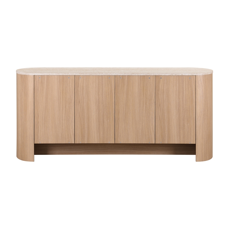 NPD Furniture Baron KD Sideboard 4 Doors in Travertine/Light Oak