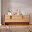 NPD Furniture Fortville KD Sideboard 4 Doors in Light Oak