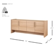 NPD Furniture Fortville KD Sideboard 4 Doors in Light Oak