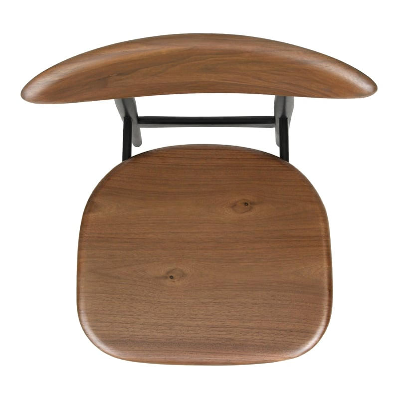 NPD Furniture Maglio Dining Side Chair in Black/Walnut Set of 2