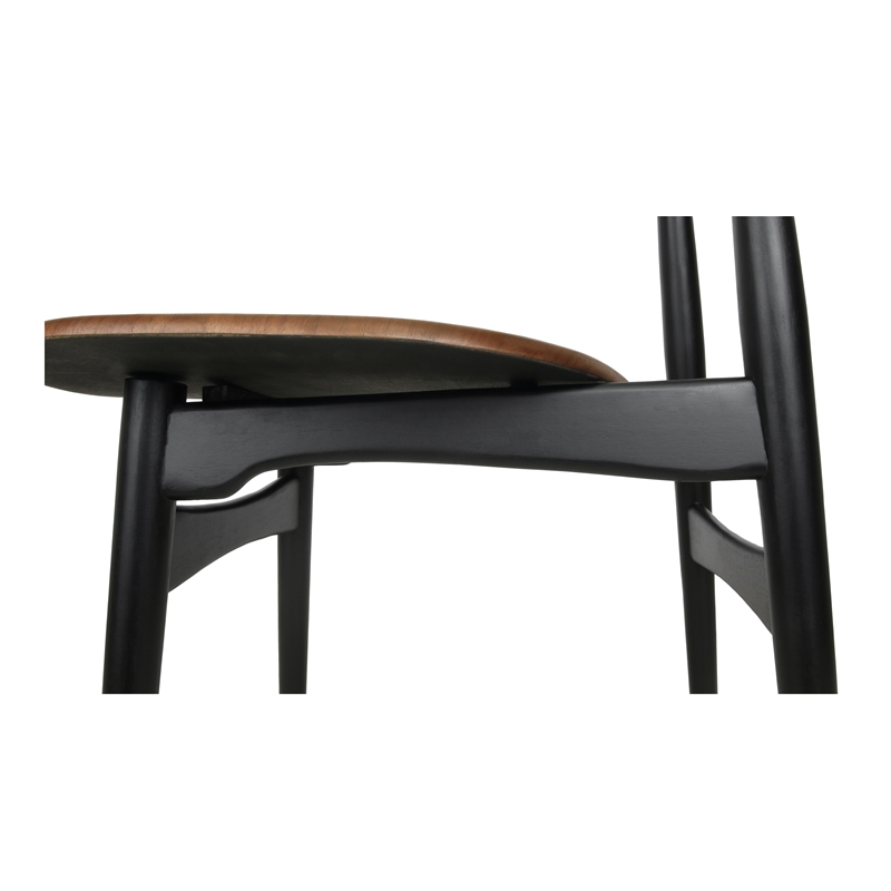 NPD Furniture Maglio Dining Side Chair in Black/Walnut Set of 2