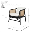 NPD Furniture Quilla Rattan Accent Arm Chair in Black/Natural
