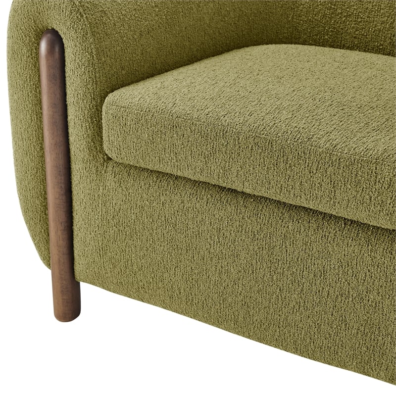 New Pacific Direct Cordelia Boucle Accent Arm Chair in Palladian Green