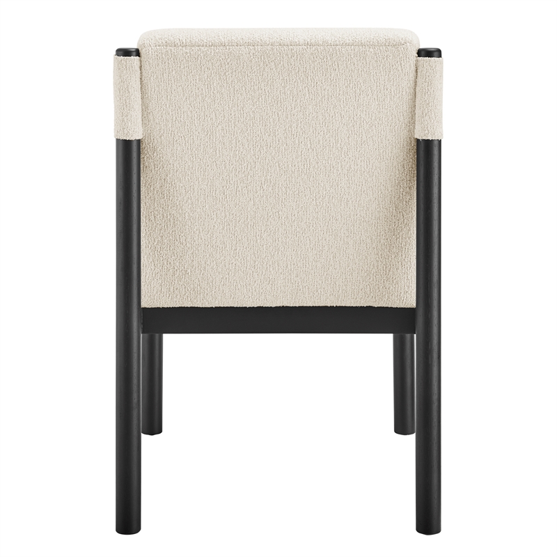 NPD Furniture Micah Boucle Dining Side Chair Black Frame in Palladian Beige