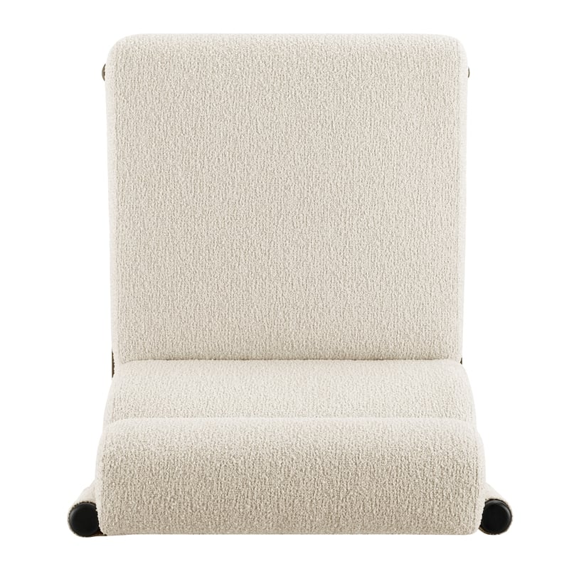 NPD Furniture Micah Boucle Dining Side Chair Black Frame in Palladian Beige