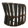 NPD Furniture Shanaya Rattan Accent Arm Chair w/ Abaca in Cane Brown