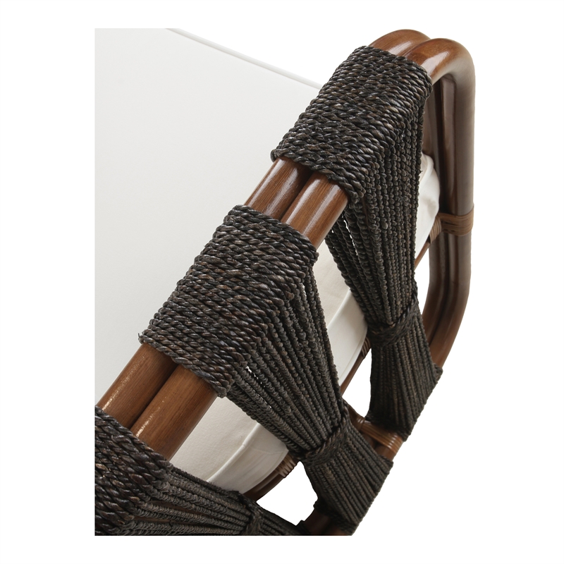 NPD Furniture Shanaya Rattan Accent Arm Chair w/ Abaca in Cane Brown