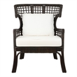 NPD Furniture Zelma Rattan Accent Arm Chair in Espresso Brown