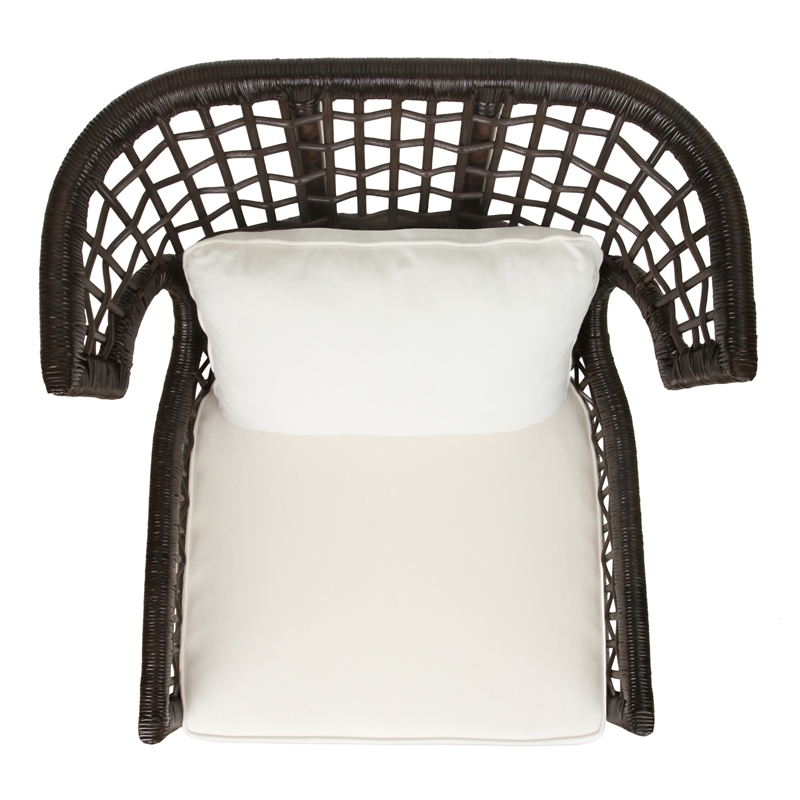 NPD Furniture Zelma Rattan Accent Arm Chair in Espresso Brown