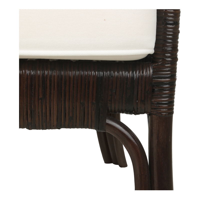 NPD Furniture Zelma Rattan Accent Arm Chair in Espresso Brown