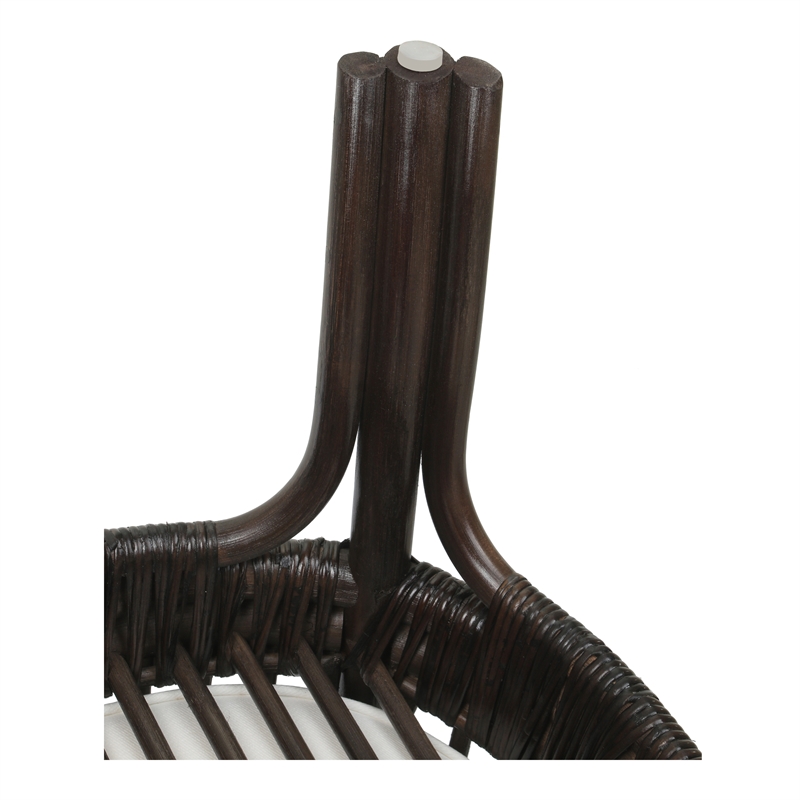 NPD Furniture Zelma Rattan Accent Arm Chair in Espresso Brown