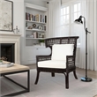 NPD Furniture Zelma Rattan Accent Arm Chair in Espresso Brown