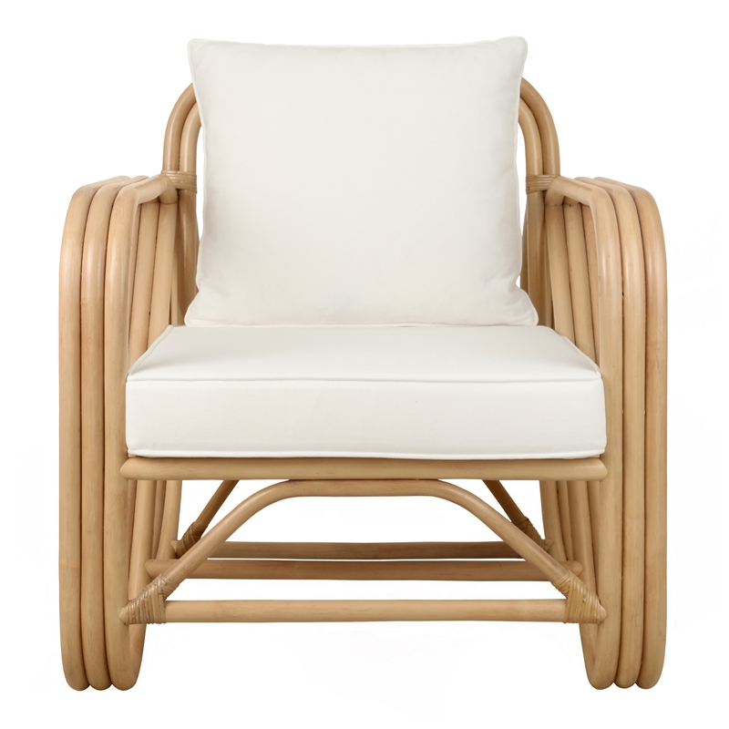 NPD Furniture Aimara Rattan Accent Arm Chair in Natural