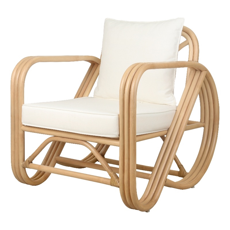 NPD Furniture Aimara Rattan Accent Arm Chair in Natural