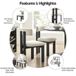 NPD Furniture Hailey Boucle Dining Side Chair Black frame in Beige
