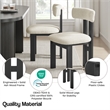 NPD Furniture Hailey Boucle Dining Side Chair Black frame in Beige