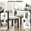 NPD Furniture Hailey Boucle Dining Side Chair Black frame in Beige