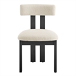 NPD Furniture Hailey Boucle Dining Side Chair Black frame in Beige