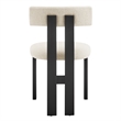 NPD Furniture Hailey Boucle Dining Side Chair Black frame in Beige