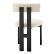 NPD Furniture Hailey Boucle Dining Side Chair Black frame in Beige