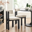 NPD Furniture Hailey Boucle Dining Side Chair Black frame in Beige