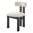 NPD Furniture Hailey Boucle Dining Side Chair Black frame in Beige