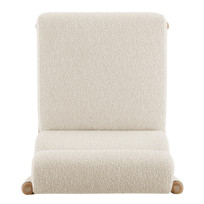 NPD Furniture Micah Boucle Dining Side Chair NWO Frame in Palladian Beige