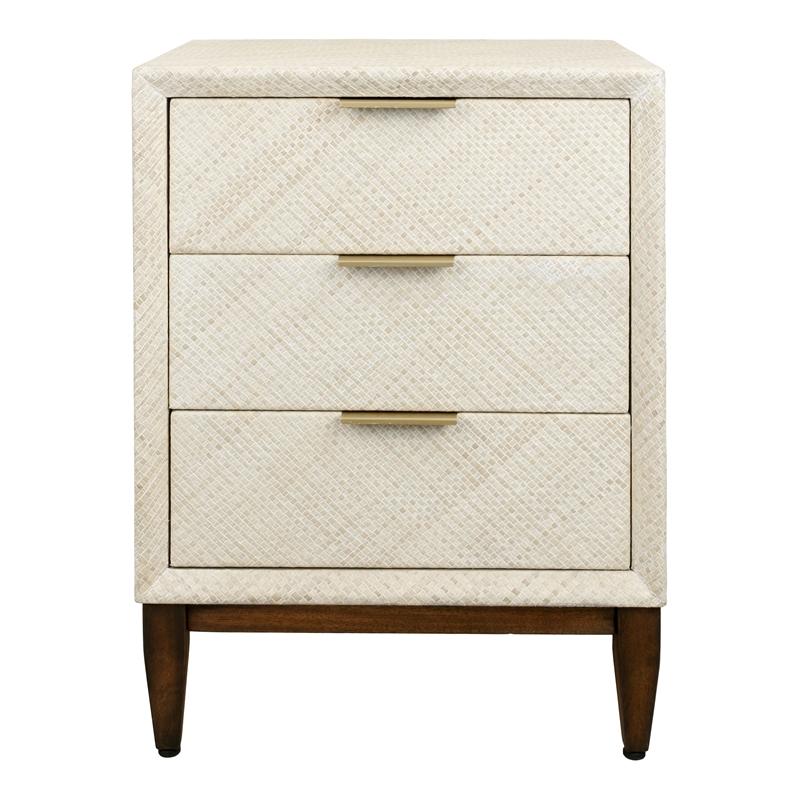 NPD Furniture Brinley KD Nightstand/Side Table 3 Drawers Walnut Legs