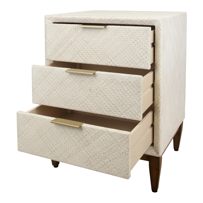 NPD Furniture Brinley KD Nightstand/Side Table 3 Drawers Walnut Legs