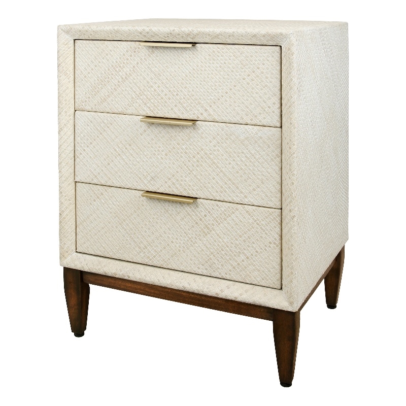NPD Furniture Brinley KD Nightstand/Side Table 3 Drawers Walnut Legs