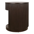 NPD Furniture Truro Round Nightstand/Side Table in Dark Brown