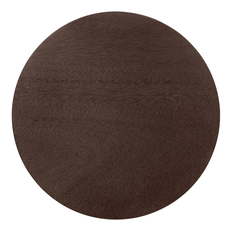 NPD Furniture Truro Round Nightstand/Side Table in Dark Brown